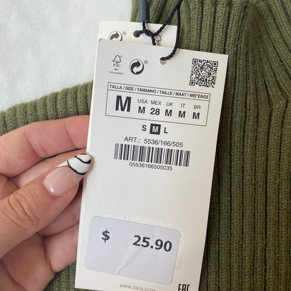 ZARA Ribbed Knit Top - Picture 7 of 7